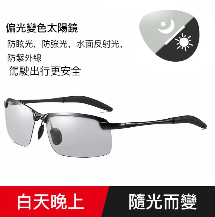 一款會變色的偏光眼鏡  根據紫外線強度自動變色，過濾多餘光線  釣魚/開車/旅遊，帶著帥氣又舒適！