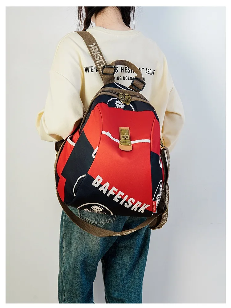 2024年新女士時尚民族風潮流印花牛津背包，24小時客服在線，售後無憂