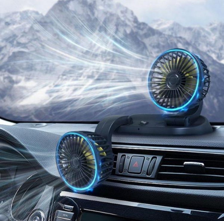 【銷量NO.1】雙頭風扇 輕鬆讓夏天車內溫度消失 搭載雙風扇，省油又省電，小巧便携！ 靜音設計，安裝簡單，創造最舒適的車內環境